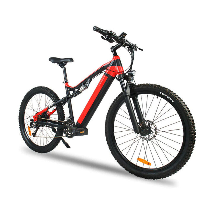 Red 500W Electric Ebike - 27.5 Inch Electric Mountain Bicycle 48V 27 Speed - Bafang Motor - Image 1