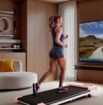 Folding Under Desk Walking Pad Treadmill With Adjustable Incline, 1-6 Km H Low Noise For Home  Office, LED Display, Magnetic Remote Control, Transport Wheels  Plug, Black. - Image 3