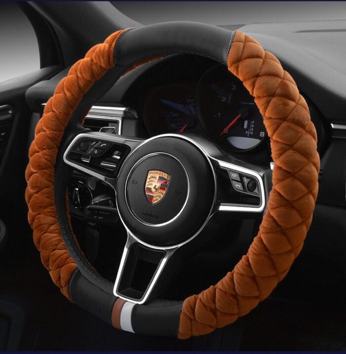Universal Car Steering Wheel Cover Winter Decoration Cute 38cm Plush Footprint Auto Automobile Vehicle Steering Wheel Protector - Image 5