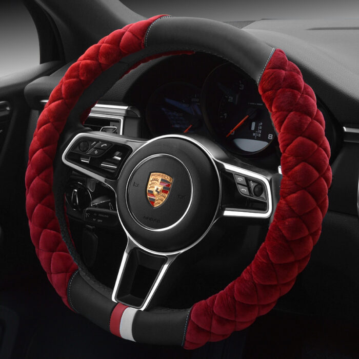 Universal Car Steering Wheel Cover Winter Decoration Cute 38cm Plush Footprint Auto Automobile Vehicle Steering Wheel Protector - Image 1