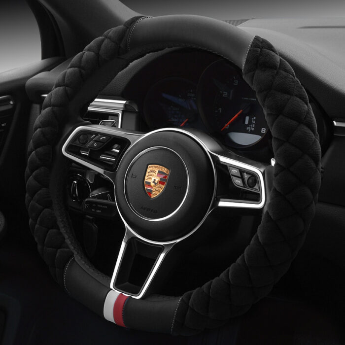 Universal Car Steering Wheel Cover Winter Decoration Cute 38cm Plush Footprint Auto Automobile Vehicle Steering Wheel Protector - Image 10