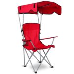 1Pc Foldable Camping Chair With Canopy Cup Holder 330LBS Max Load Folded As A Carry Bag Fedex Shipping - Image 3