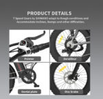 20x4.0 Inch Foldable Fat Tire Electric Bike 48V 12.5AH Extended Range Dual Disc Brakes  Fenders - Image 3