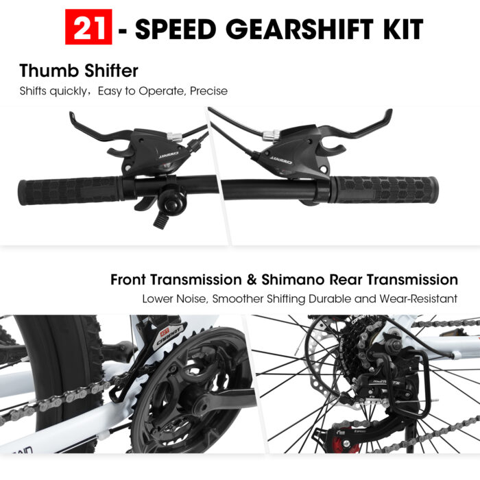 A27366 27 Inch Mountain Bike 21 Speed, Suspension Fork, Aluminum Frame Disc Brake, Mountain Biking For Both Men And Women. - Image 7