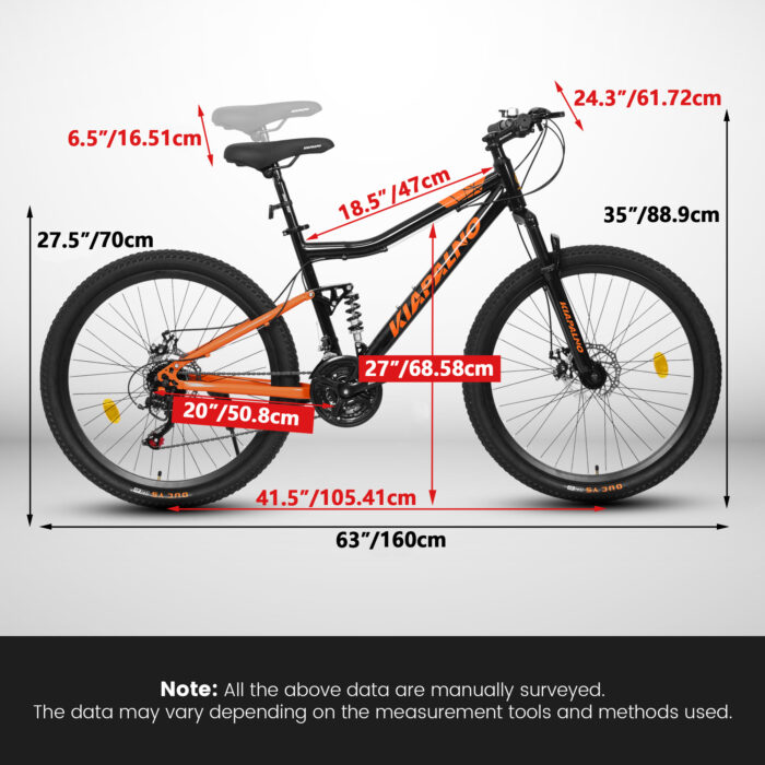 A26336-26 Inch Steel Frame Shock Fork Plus Shock Absorber 21-speed Unisex Mountain Bike - Image 7
