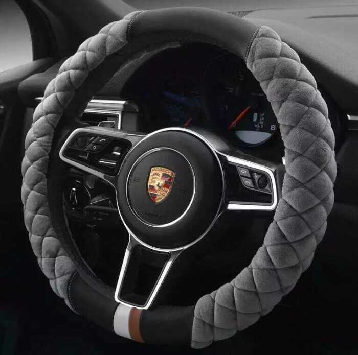 Universal Car Steering Wheel Cover Winter Decoration Cute 38cm Plush Footprint Auto Automobile Vehicle Steering Wheel Protector - Image 8