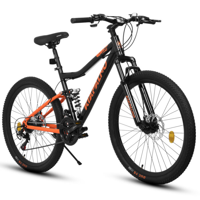A26336-26 Inch Steel Frame Shock Fork Plus Shock Absorber 21-speed Unisex Mountain Bike - Image 1