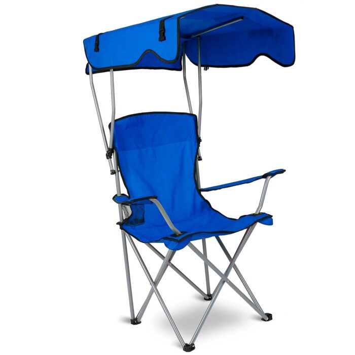 1Pc Foldable Camping Chair With Canopy Cup Holder 330LBS Max Load Folded As A Carry Bag Fedex Shipping - Image 8