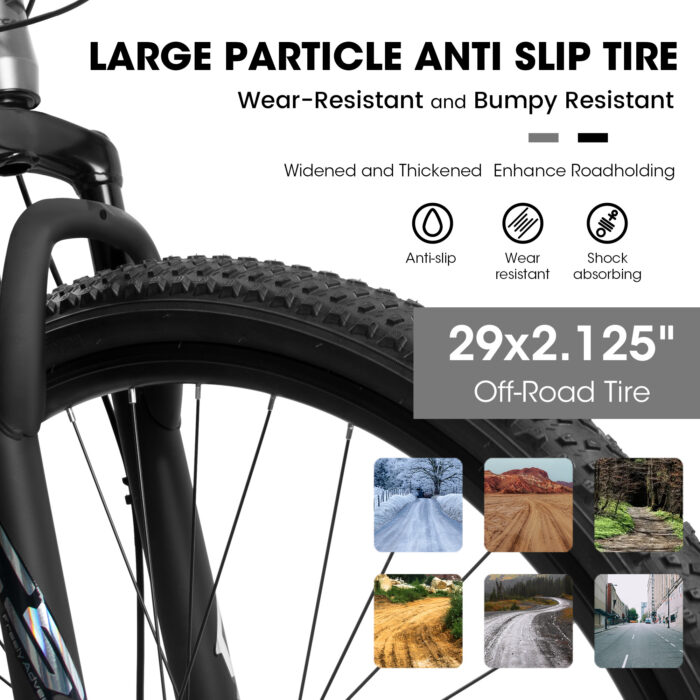 A29367 29 Inch Mountain Bike 21 Speed, Suspension Fork, Aluminum Frame Disc Brake, Mountain Biking For Both Men And Women. - Image 5