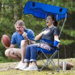 1Pc Foldable Camping Chair With Canopy Cup Holder 330LBS Max Load Folded As A Carry Bag Fedex Shipping - Image 9
