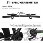 A27366 27 Inch Mountain Bike 21 Speed, Suspension Fork, Aluminum Frame Disc Brake, Mountain Biking For Both Men And Women. - Image 3