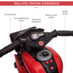Red 6V Kids Electric Motorcycle Ride-On Dirt Bike Toy With Music Horn Headlights - Image 3