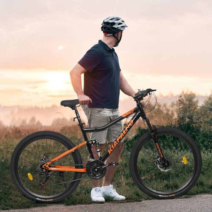 A26336-26 Inch Steel Frame Shock Fork Plus Shock Absorber 21-speed Unisex Mountain Bike - Image 6