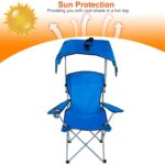 1Pc Foldable Camping Chair With Canopy Cup Holder 330LBS Max Load Folded As A Carry Bag Fedex Shipping - Image 10